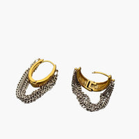 Chain Fringe 18K Gold Plated Hoop Earrings