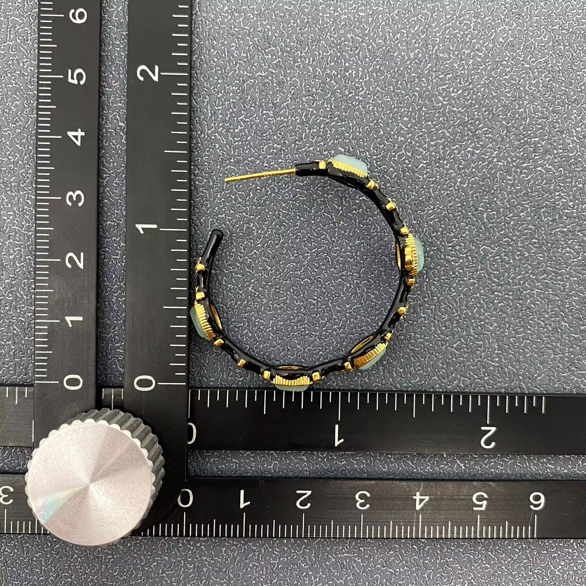 Aventurine 18K Gold Plated Hoop Earrings