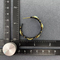 Aventurine 18K Gold Plated Hoop Earrings