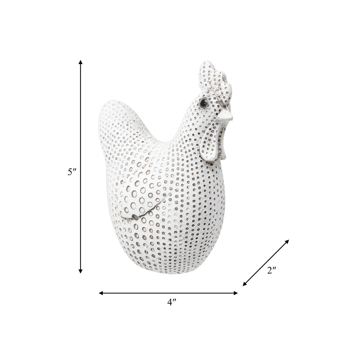 White Resin Spotted Chicken - Decorative Sculpture