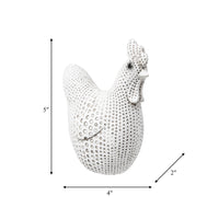 White Resin Spotted Chicken - Decorative Sculpture