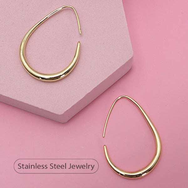 Minimalist Teardrop Hoop Earrings