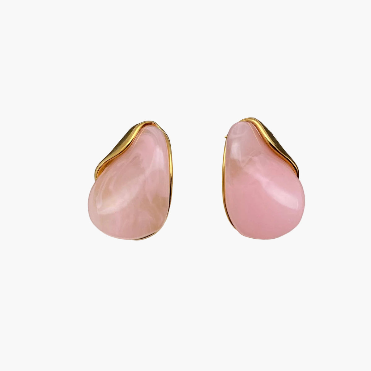 Irregular Colored Resin 18K Gold Plated Stud Earrings