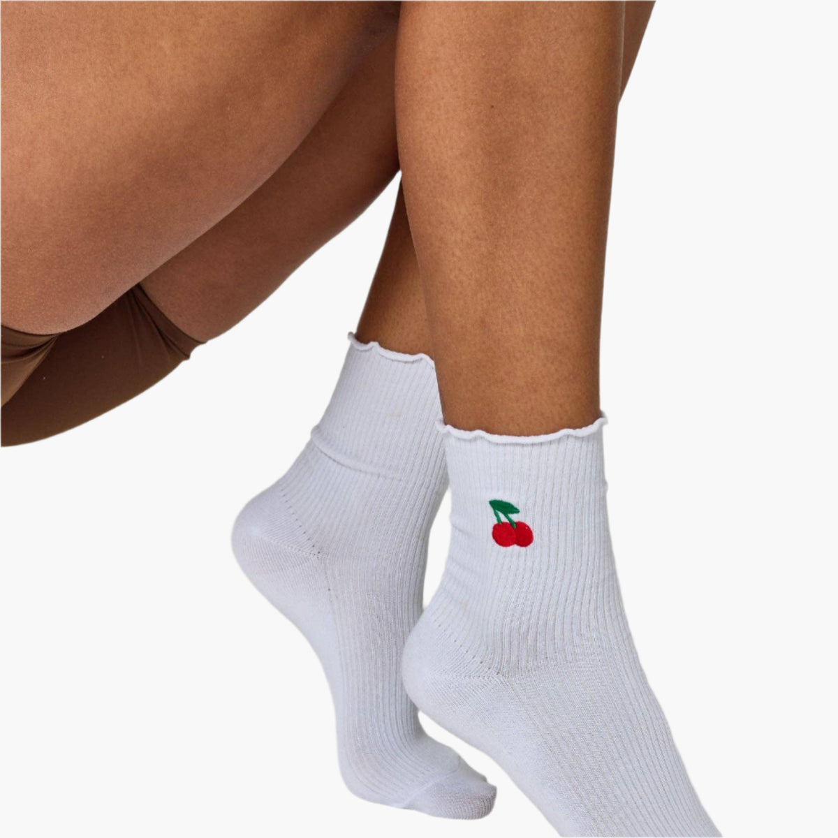 The Everyday Ruffle Cherry Socks