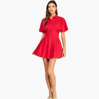 Linen Stretch Fitted Mini Dress