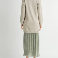 Sweater Top and Pleated Skirt Layered Dress.