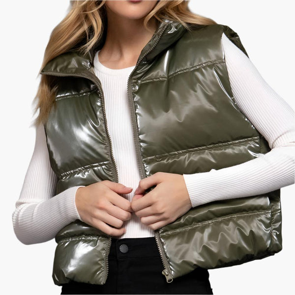 Metallic Puffer Vest