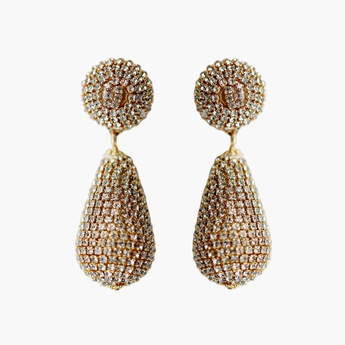 Rhinestone Wrapped Lido Drop Statement Earrings