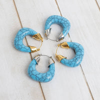 Turquoise Chunky Hoop Earrings