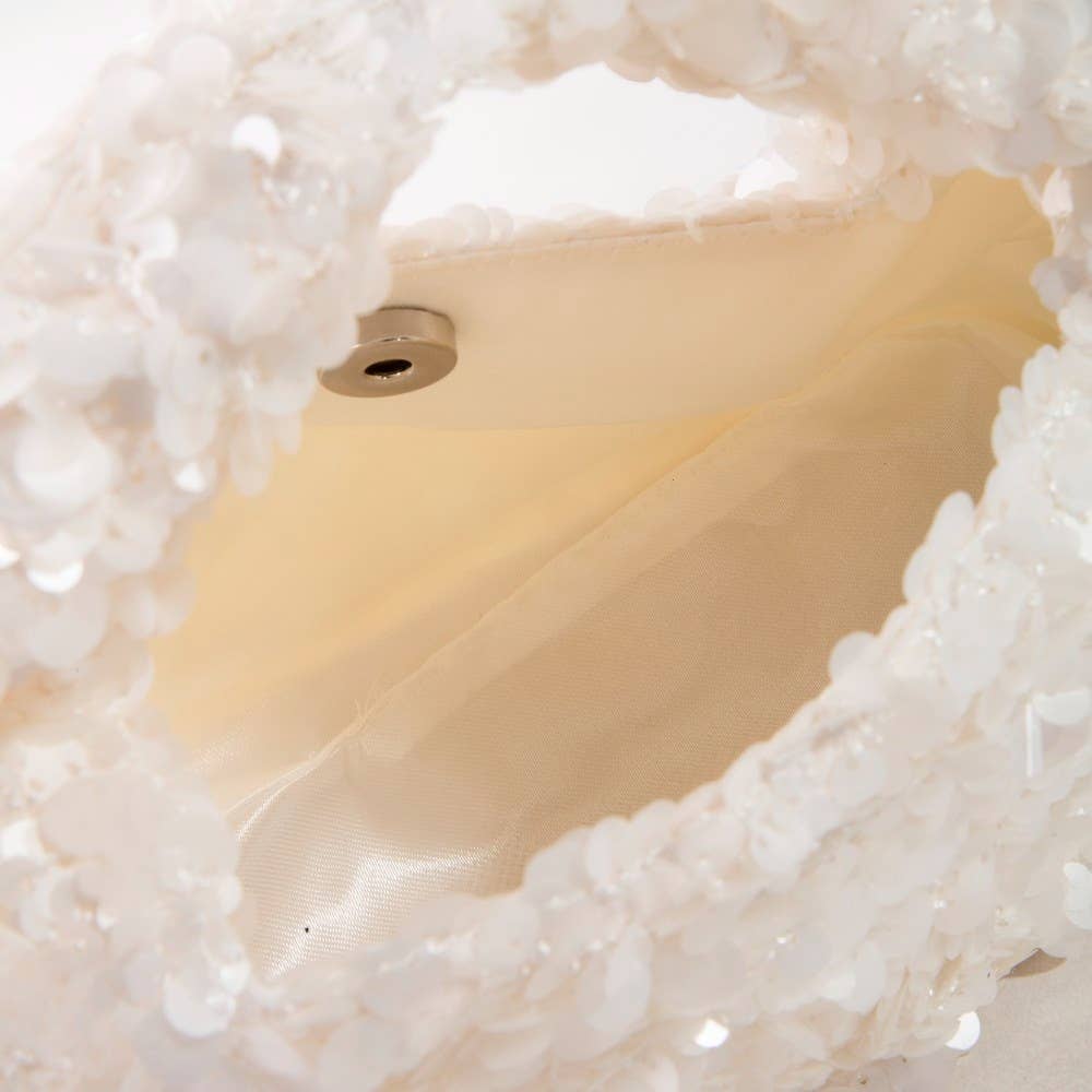 Ivory Sequin Hand Bag