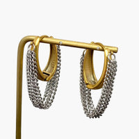 Chain Fringe 18K Gold Plated Hoop Earrings