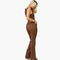 Boho Cut Out Bootcut Denim Jumpsuit