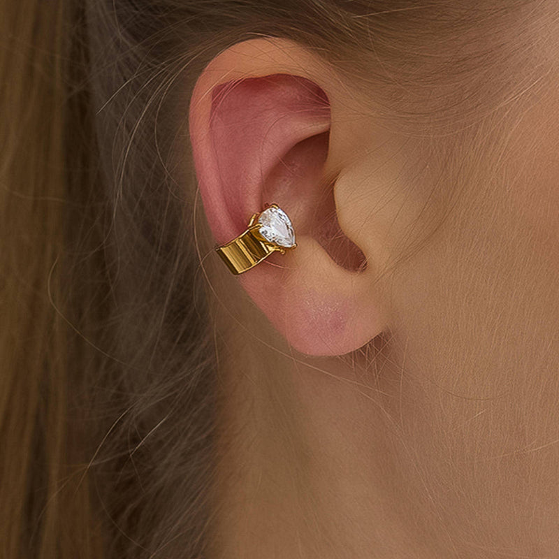 Jessenia 18K Gold Plated Non-Tarnish Pear Crystal Cuff