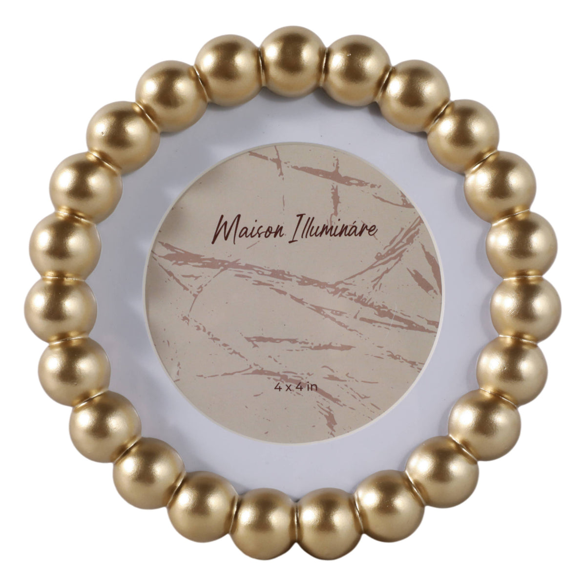 Gold Glass Beaded Picture Frame - 6x6 in.