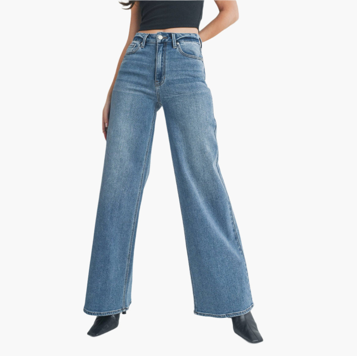 JBD High Rise Palazzo Wide Leg Jean