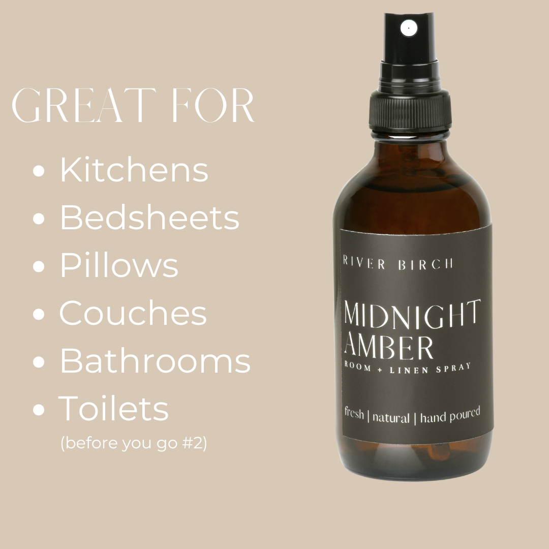 Midnight Amber - 4 oz Amber Glass Room + Linen Spray