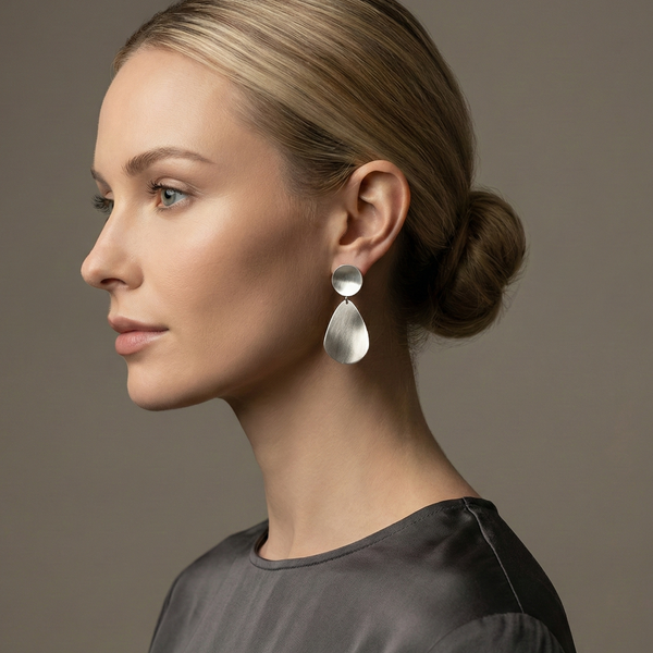 Silver Sculpted Statement Earrings