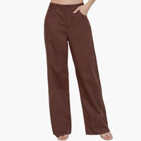 Straight Cotton Twill Long Pants
