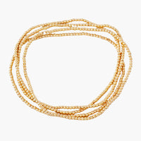 4PC-Set Skinny Metallic Beads Stackable Stretch Bracelets