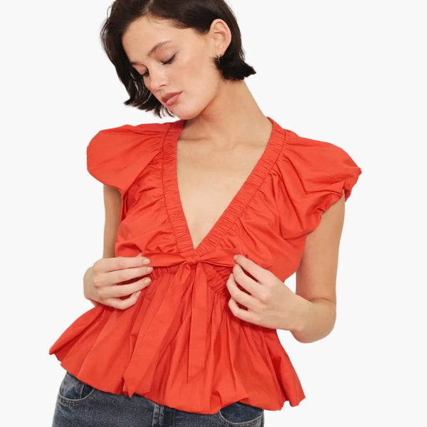 Solid Woven Cotton Top