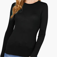 Long Sleeve Crew Neck Top Rayon Spandex Jersey Top