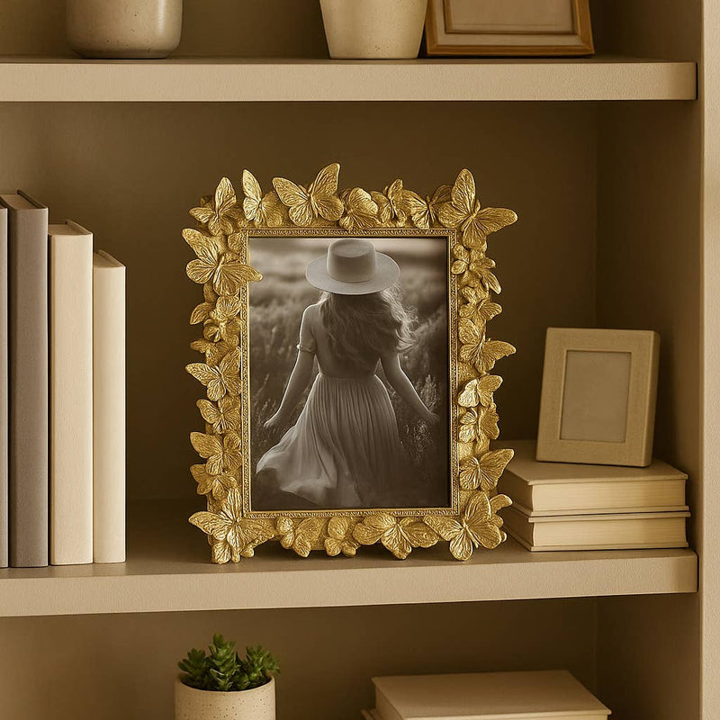 Gold Polyresin Butterfly Picture Frame - 5x7 in.