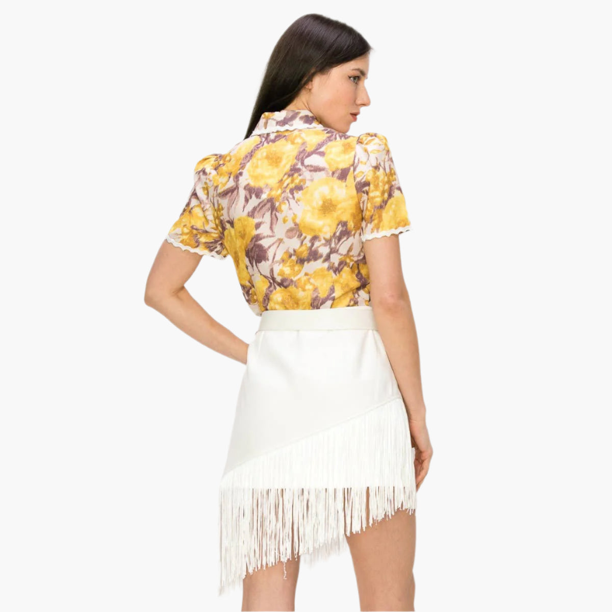 Belted Fringe Mini Skirt