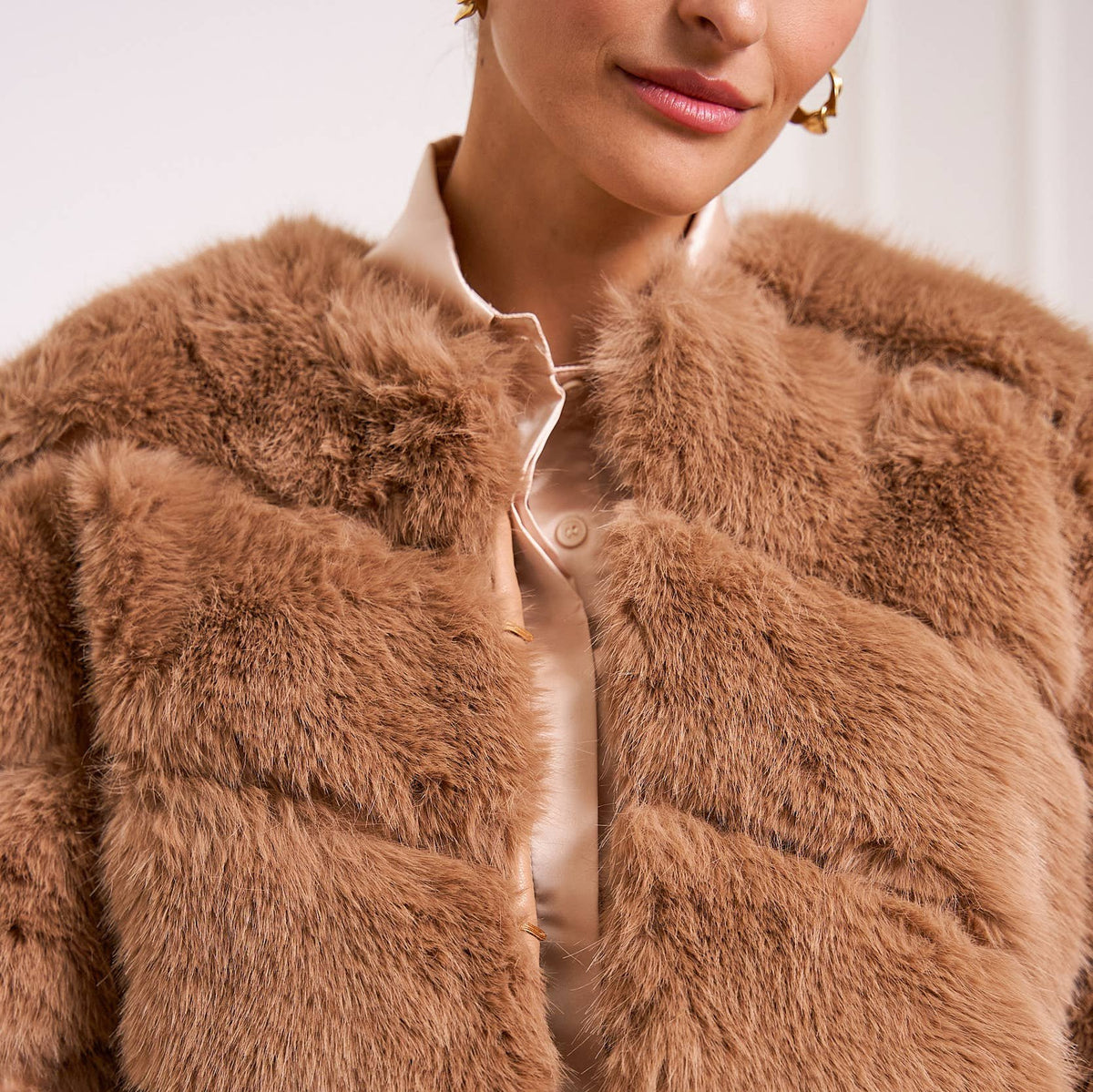 Paula Cropped Faux Fur Jacket