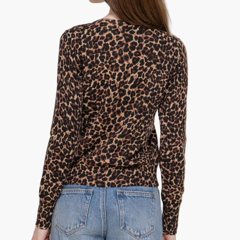Long Sleeve Leopard Print Sweater Cardigan