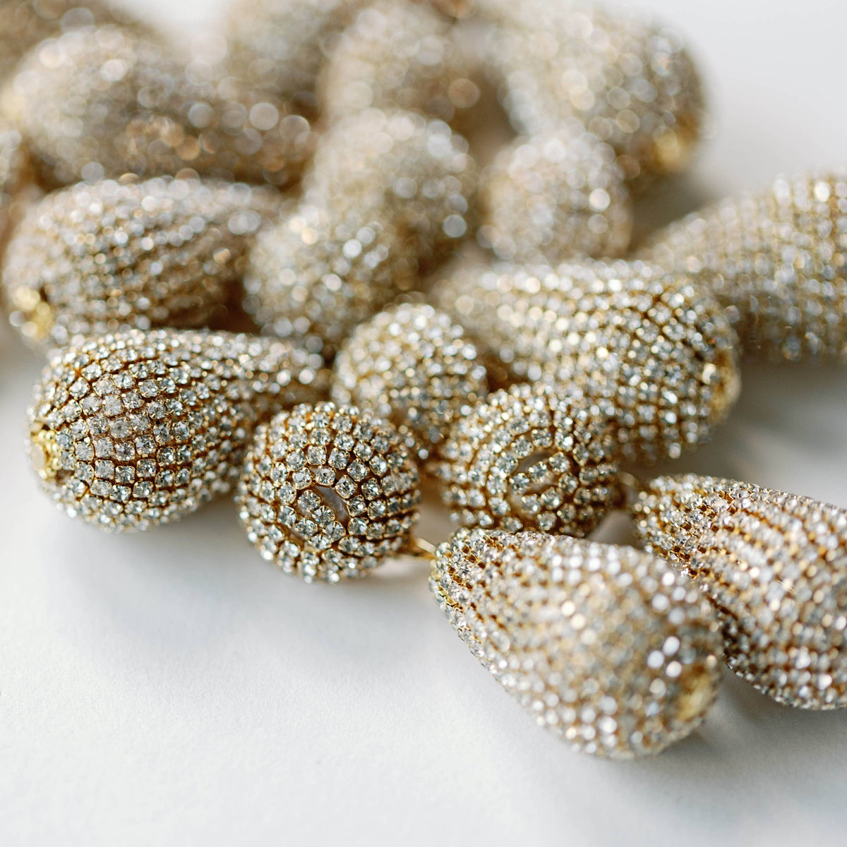 Rhinestone Wrapped Lido Drop Statement Earrings