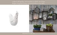 White Resin Spotted Chicken - Decorative Sculpture