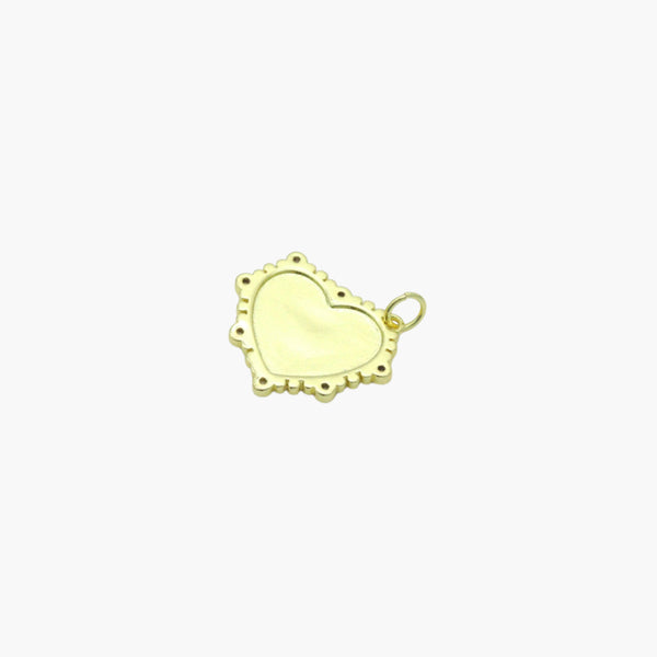 Gray Enamel Heart Charm