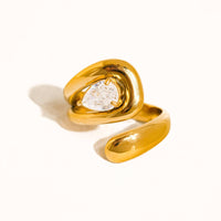 Ronnie 18K Gold Plated Non-Tarnish Wrap CZ Ring