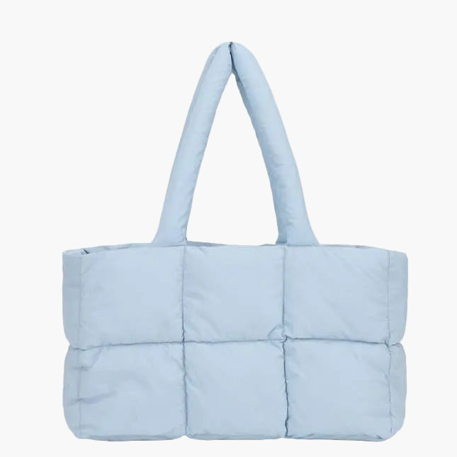 Large Quilted Travel Puffer Tote Bag