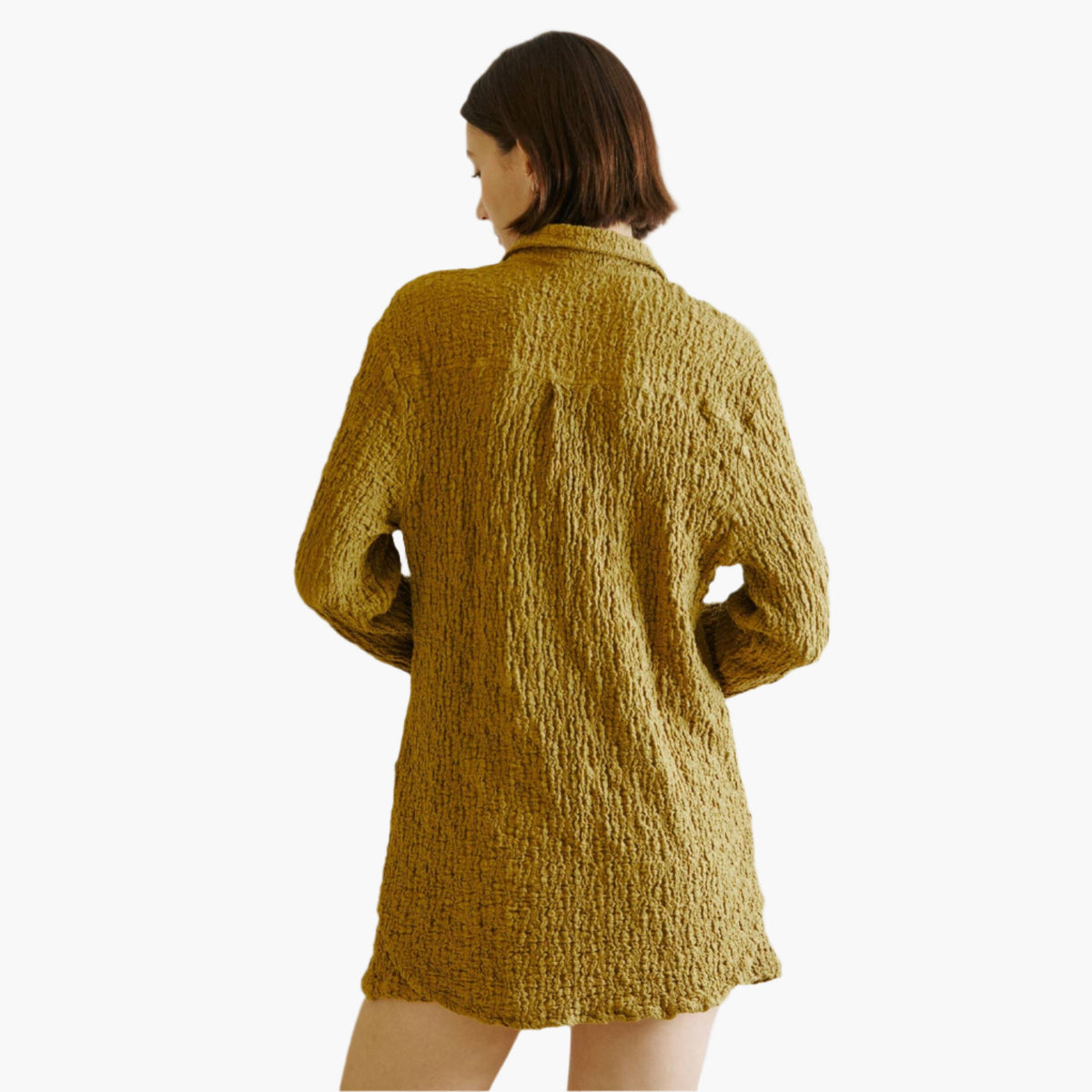 Monochromatic Scrunched Long Sleeve Blouse