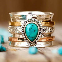 Teardrop Natural Stone Ring