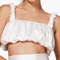 Satin Scrunched Crop Top