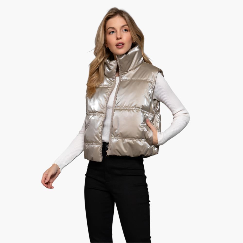 Metallic Puffer Vest