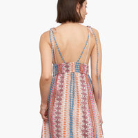 Shoulder Tie Printed Maxi Dress