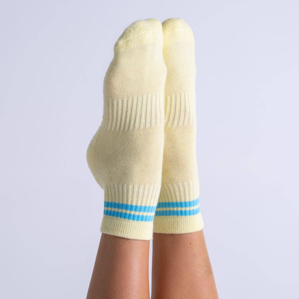Cali Quarter Striped Pilates Grip Socks